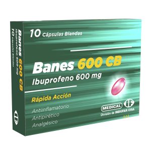 Banes 600 CB Ibuprofeno 600 mg - Cont. 10 Cápsulas Blandas.